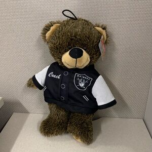 Small NFL Raiders Teddy Bear Coach Push Toy NEW